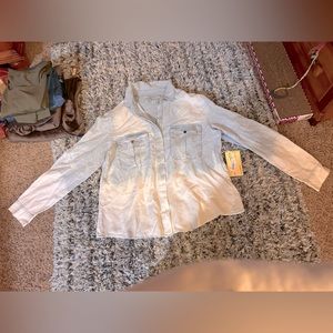 Button down ombré faded beachy boutique blouse